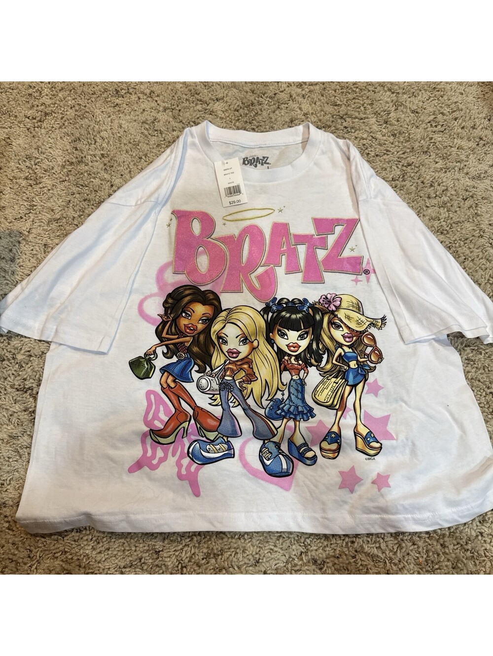 Bratz Juniors Crop Top T-Shirt Size M Cute Graphic Top Large Oversized